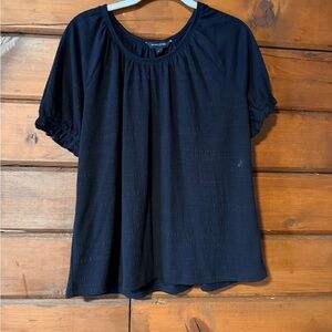 Banana Republic Black Short-Sleeve Peasant Blouse